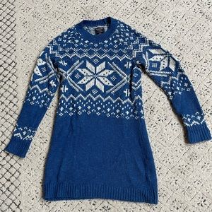 Abercrombie blue fair isle sweater dress xs